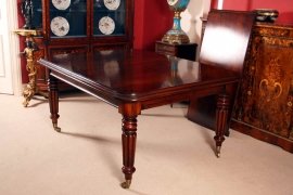 02972d - 3-English-Regency-Dining-Table-&-10-Ballon-Back-Chairs-15